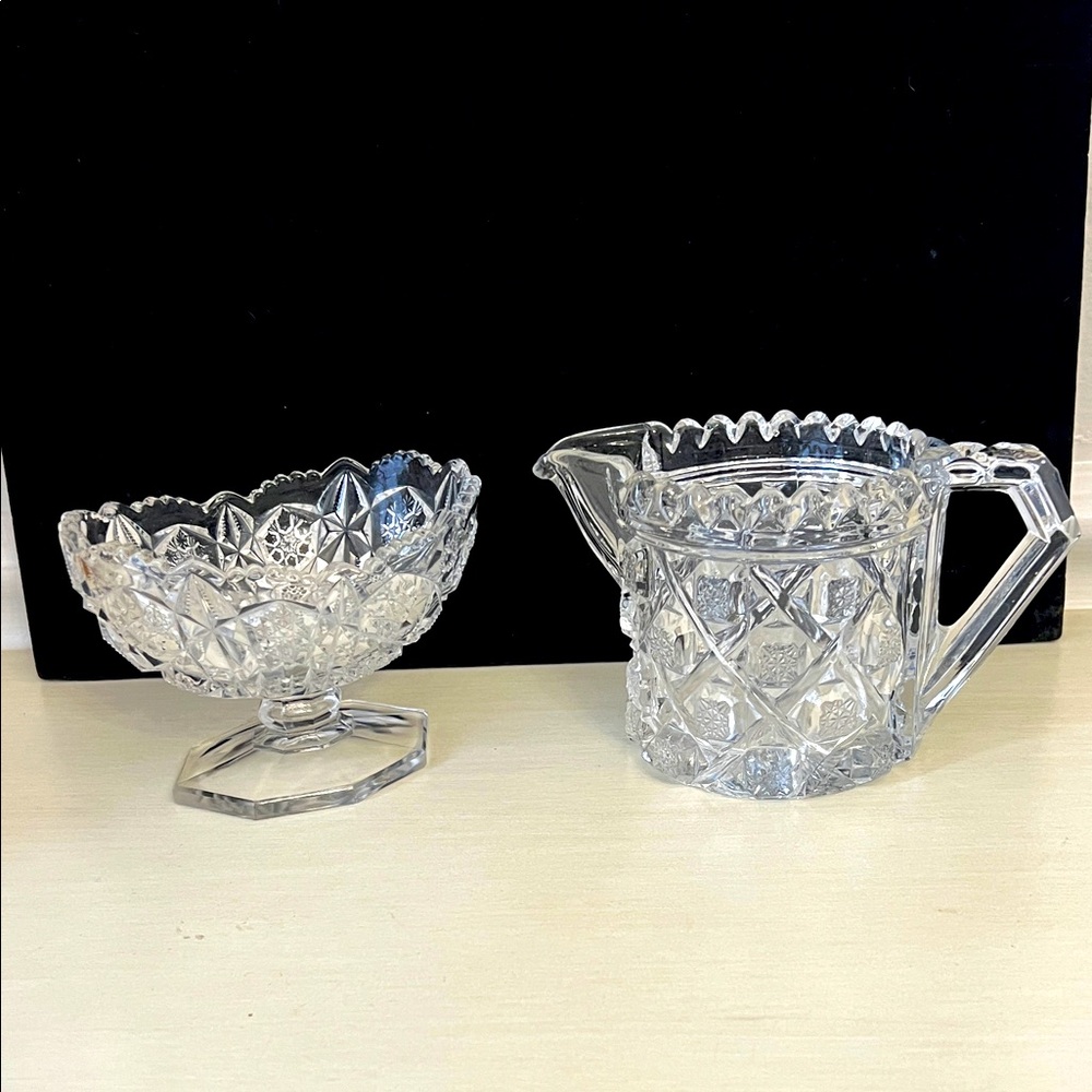 Elegant Crystal Sugar and Creamer Set